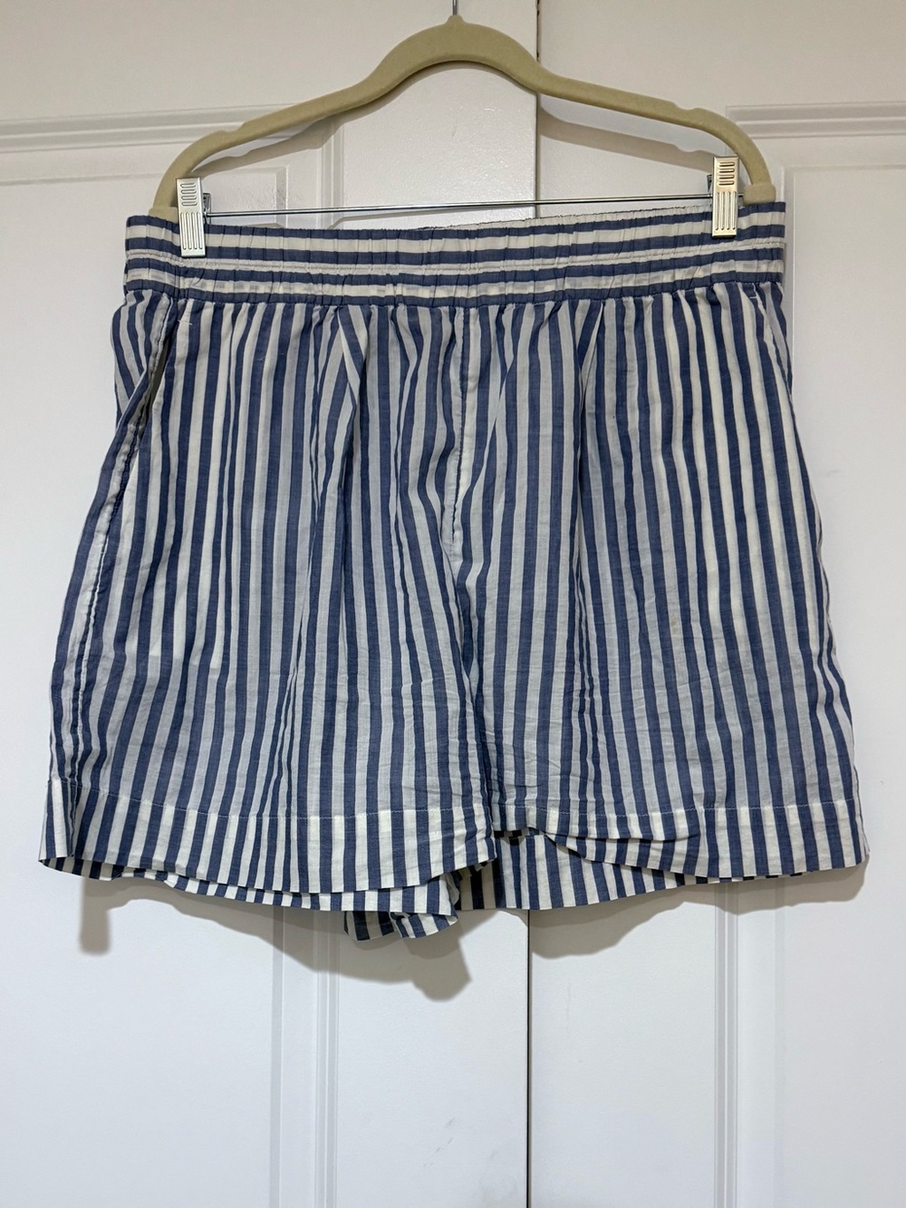J. Crew NWOT Blue & White Cotton Voile Tunic Set in Stripe With Pockets - Picture 8 of 10